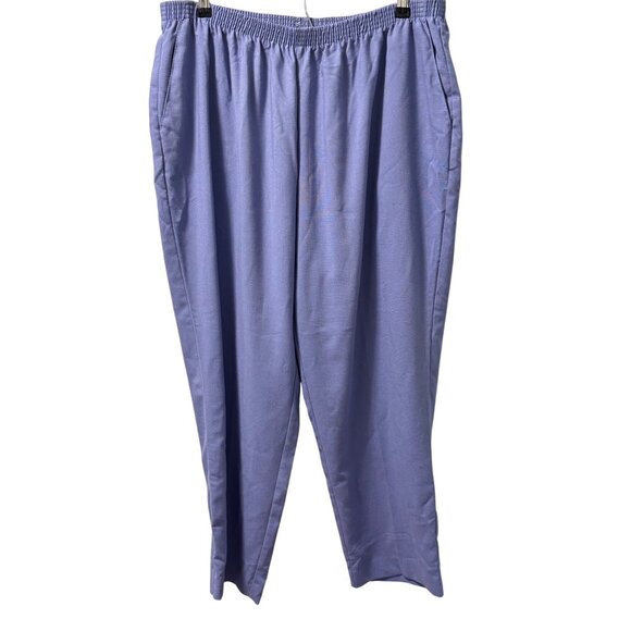 Alfred Dunner  Stretch Lavender Pants Sz 20W Polyester/Rayon/Linen Blend Wrinkle - Picture 1 of 12